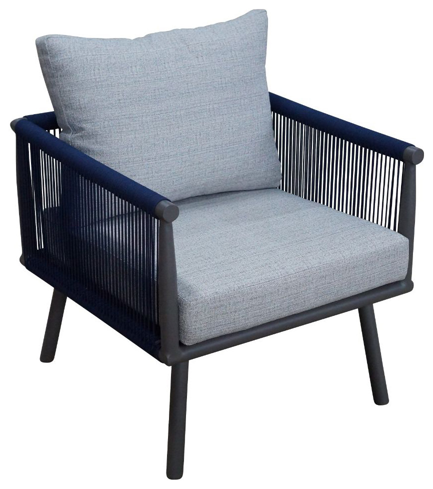 Spring Valley 3 Piece Set of 2 Club Chairs and 1 End Table   Midcentury   Outdoor Lounge Sets   by Courtyard Casual  Houzz