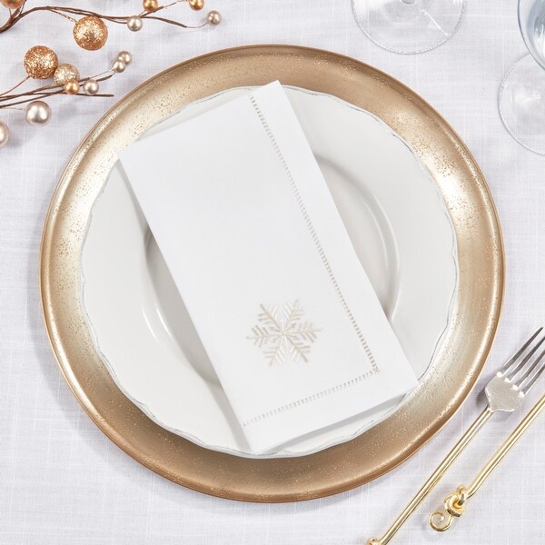 Snowy Delight Embroidered Napkin (Set of 6)