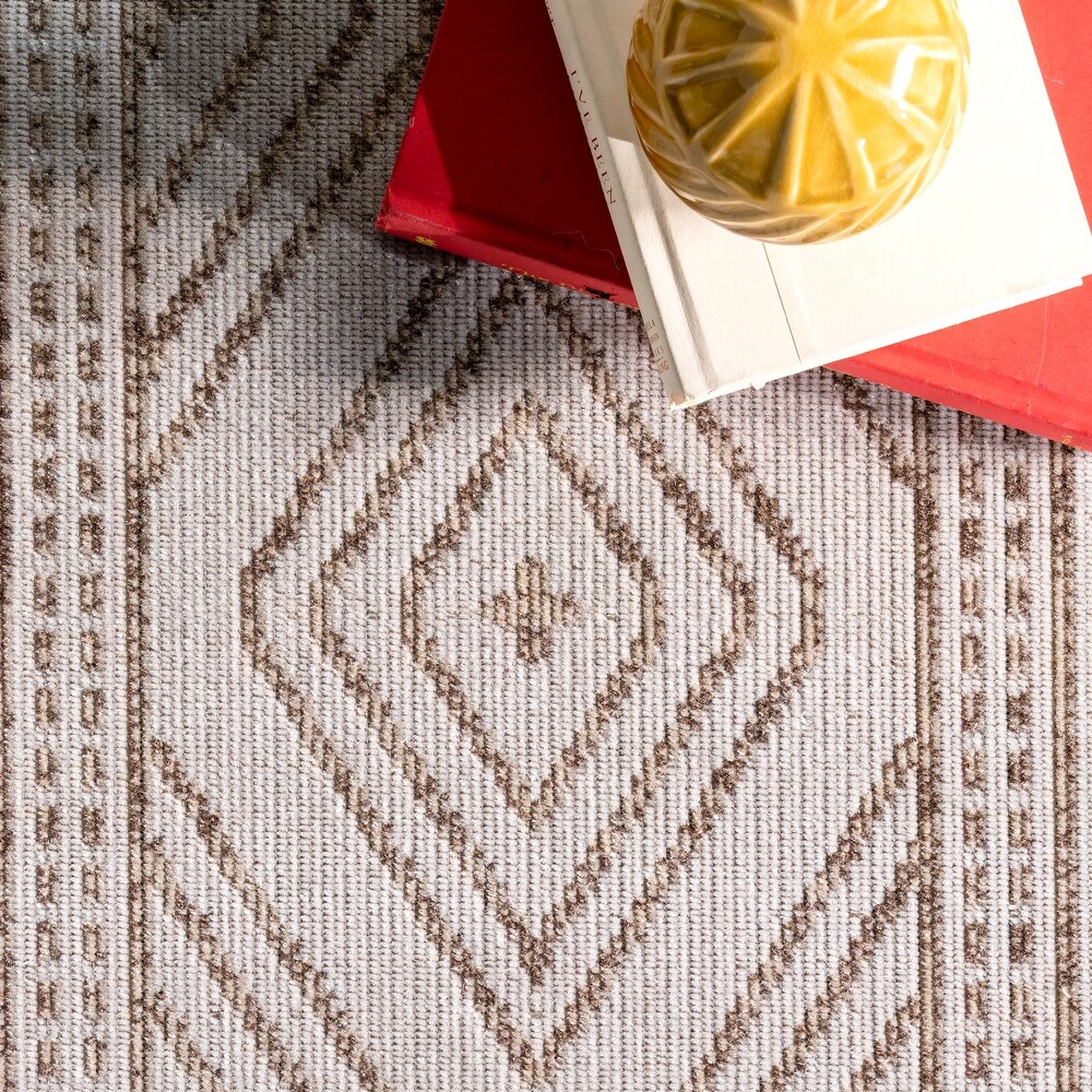 Brooklyn Rug Co Casual Geometric Indoor/ Outdoor Geometric Striped Area Rug