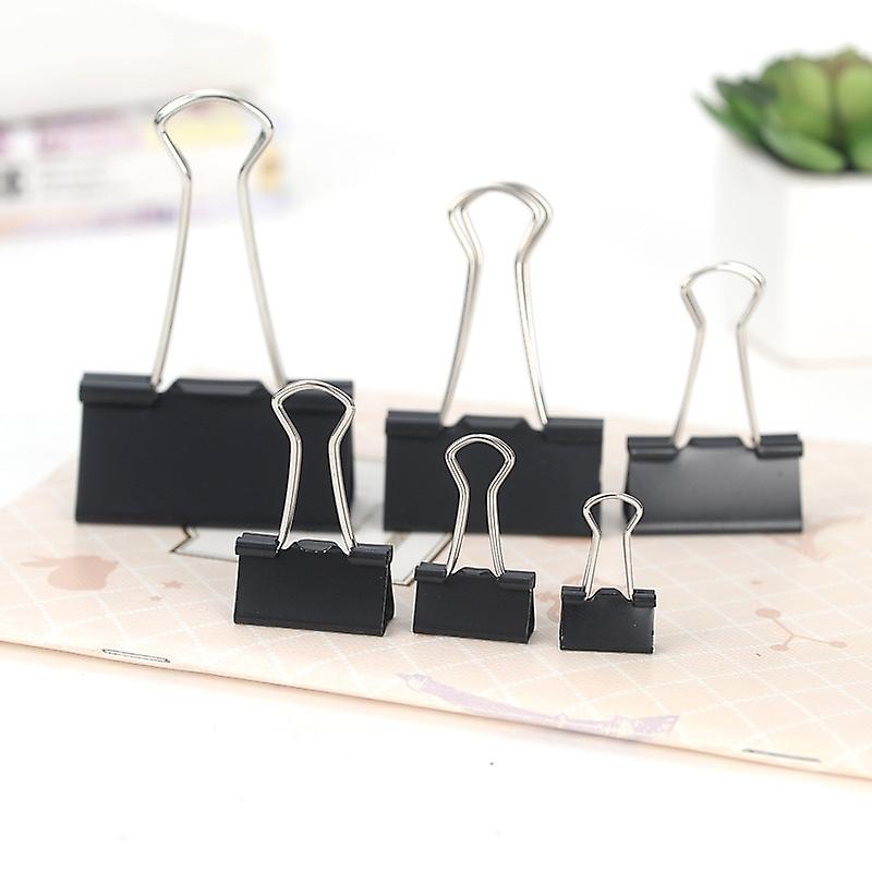 Black Metal Dovetail Paper Clip Paper Clip 19 25 32 41 51 Mm Foldback Binder Clips Black Grip