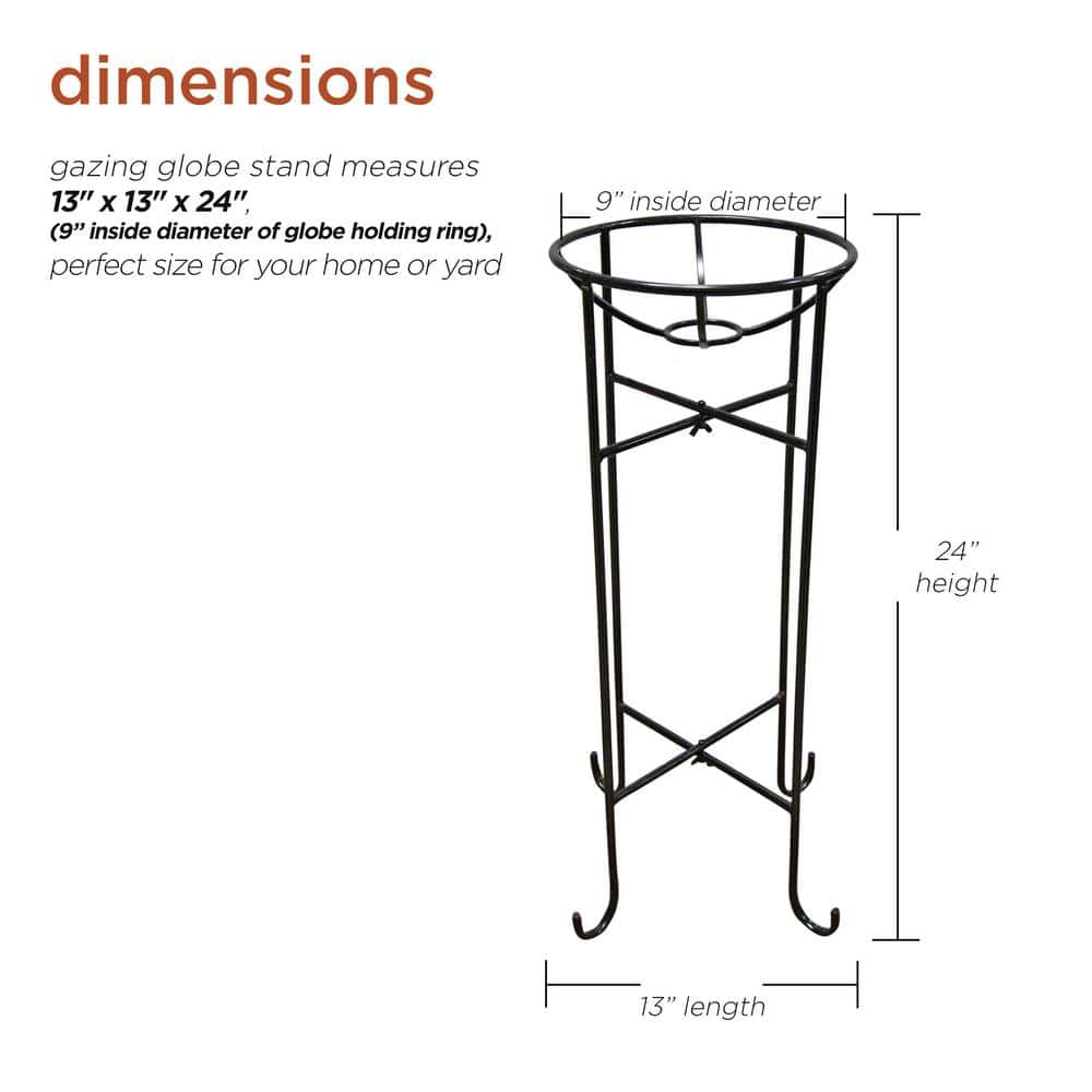 Alpine Corporation 24 in. Tall Indoor/Outdoor Metal Gazing Globe Display Stand SLL836