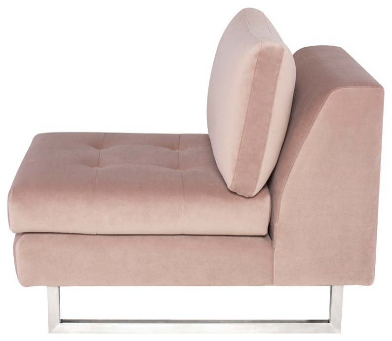 Janis Blush Fabric Armless Sofa Seat  HGSC597   Contemporary   Armchairs And Accent Chairs   by Timeout PRO  Houzz