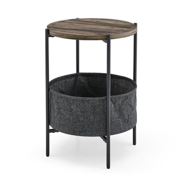 Modern Side Table with Storage Basket