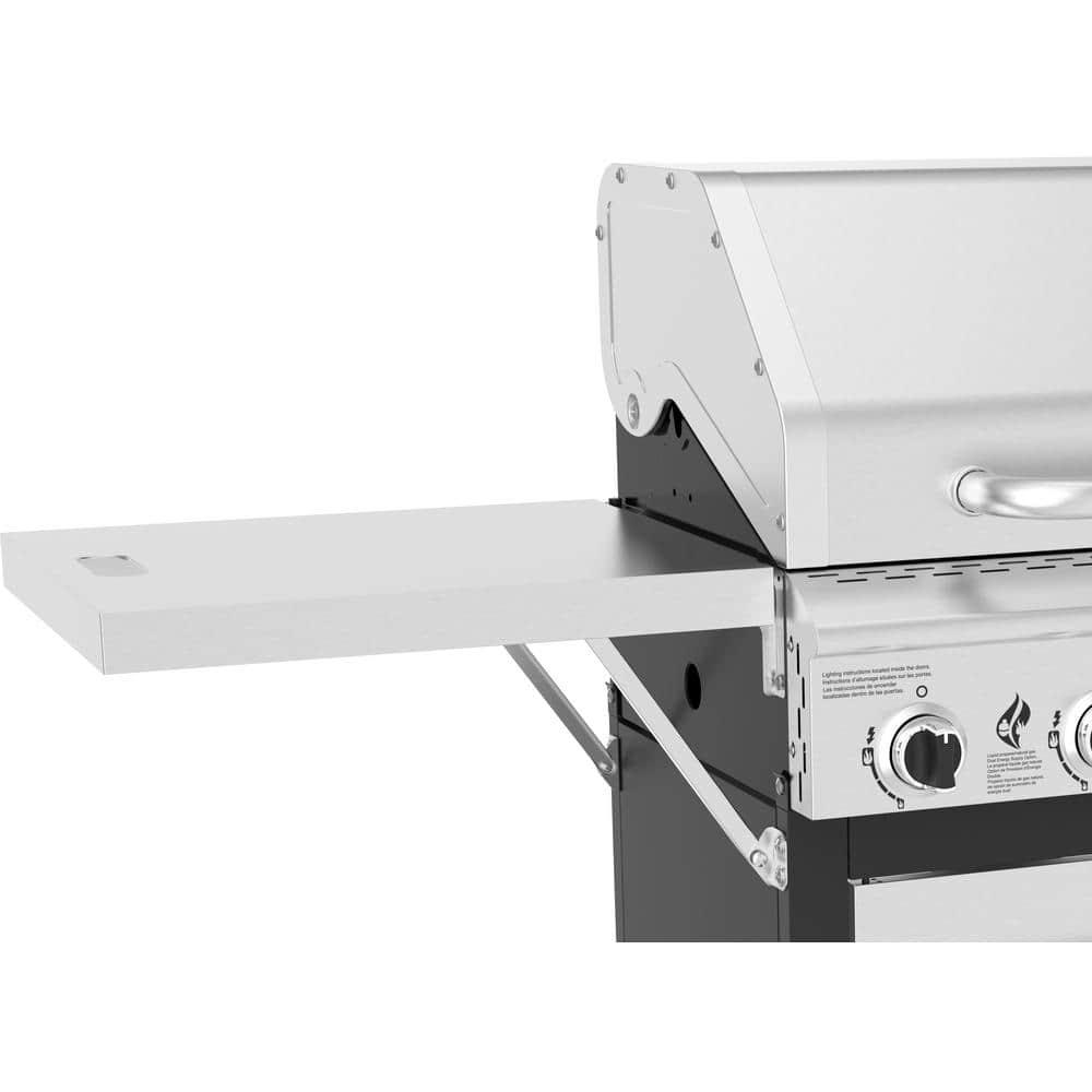 Nexgrill 5Burner Propane Gas Grill in Stainless Steel with Side Burner and Foldable Side Shelf