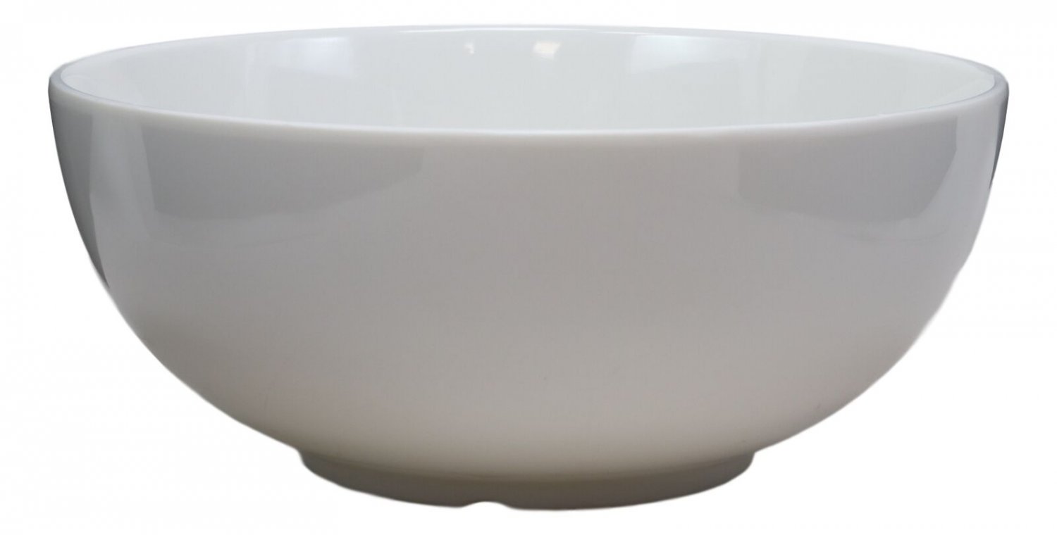 1 Pack Of 2 Large Contemporary Round White Jade Melamine Ramen Pho Vegetable Bowls EBR02