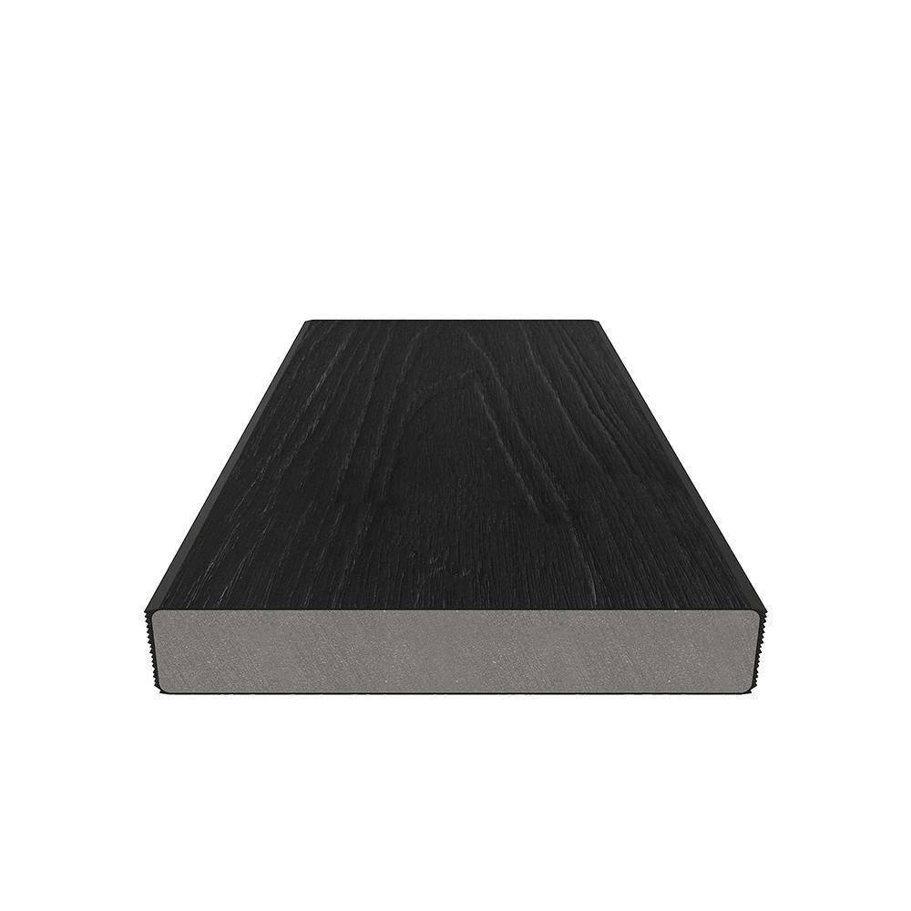 NewTechWood 1 in. x 6 in. x 8 ft. Indian Ebony Solid Composite Decking Board UltraShield Natural Cortes US07-8-EB