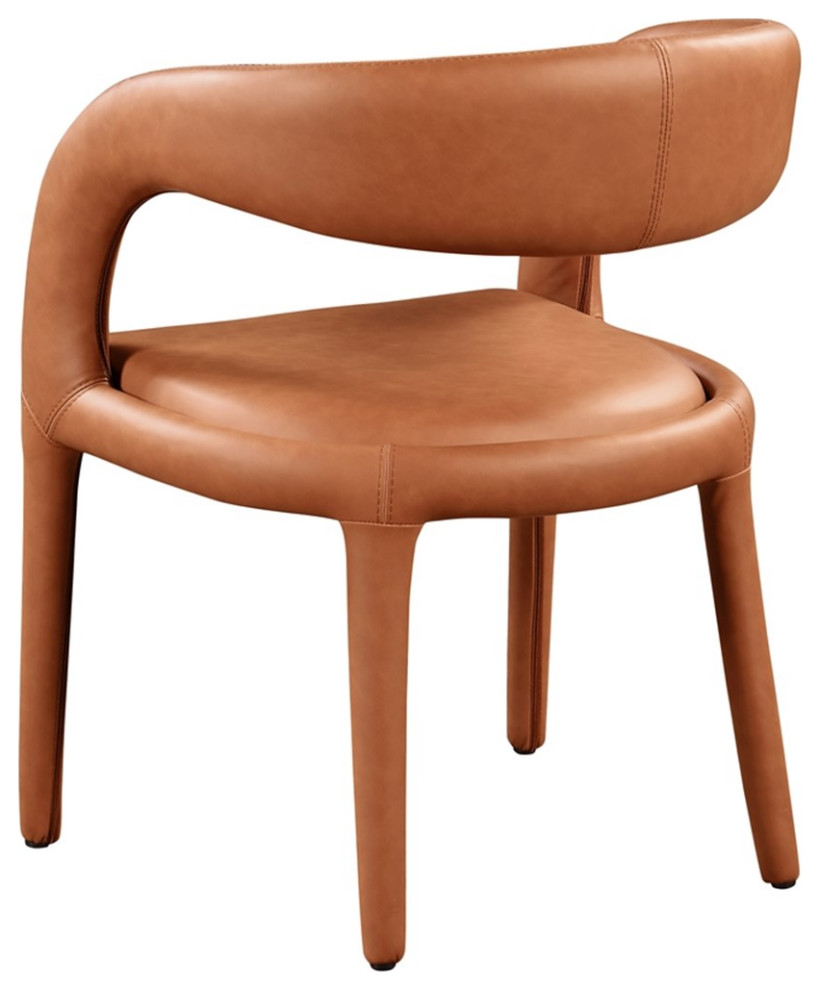 Pemberly Row 18 quotContemporary Faux Leather Dining Chair in Orange   Contemporary   Dining Chairs   by Homesquare  Houzz