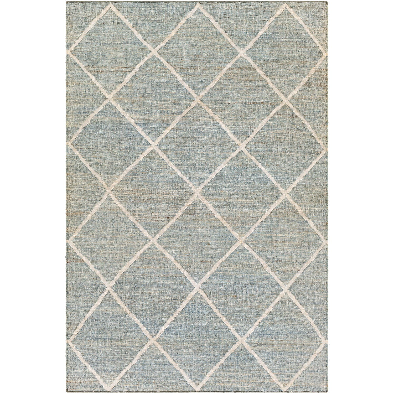 Cadence Hand Woven Rug in Sage, Ice Blue