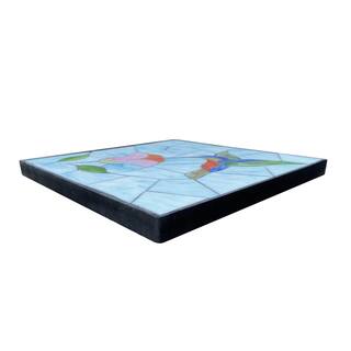 Outdoor Essentials 1 in. x 12 in. x 12 in. Square Polypropylene Hummingbird Decorative Garden Step Stone 430925