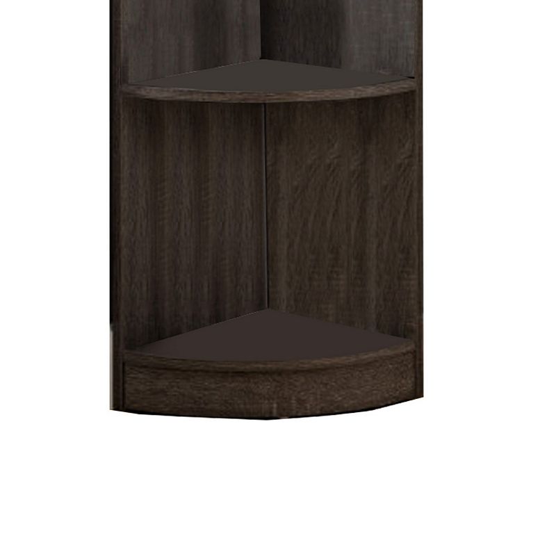 Wooden Corner Display Cabinet， Brown