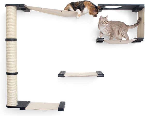 CatastrophiCreations Climb Wall Mounted Activity Cat Tree Shelf Set