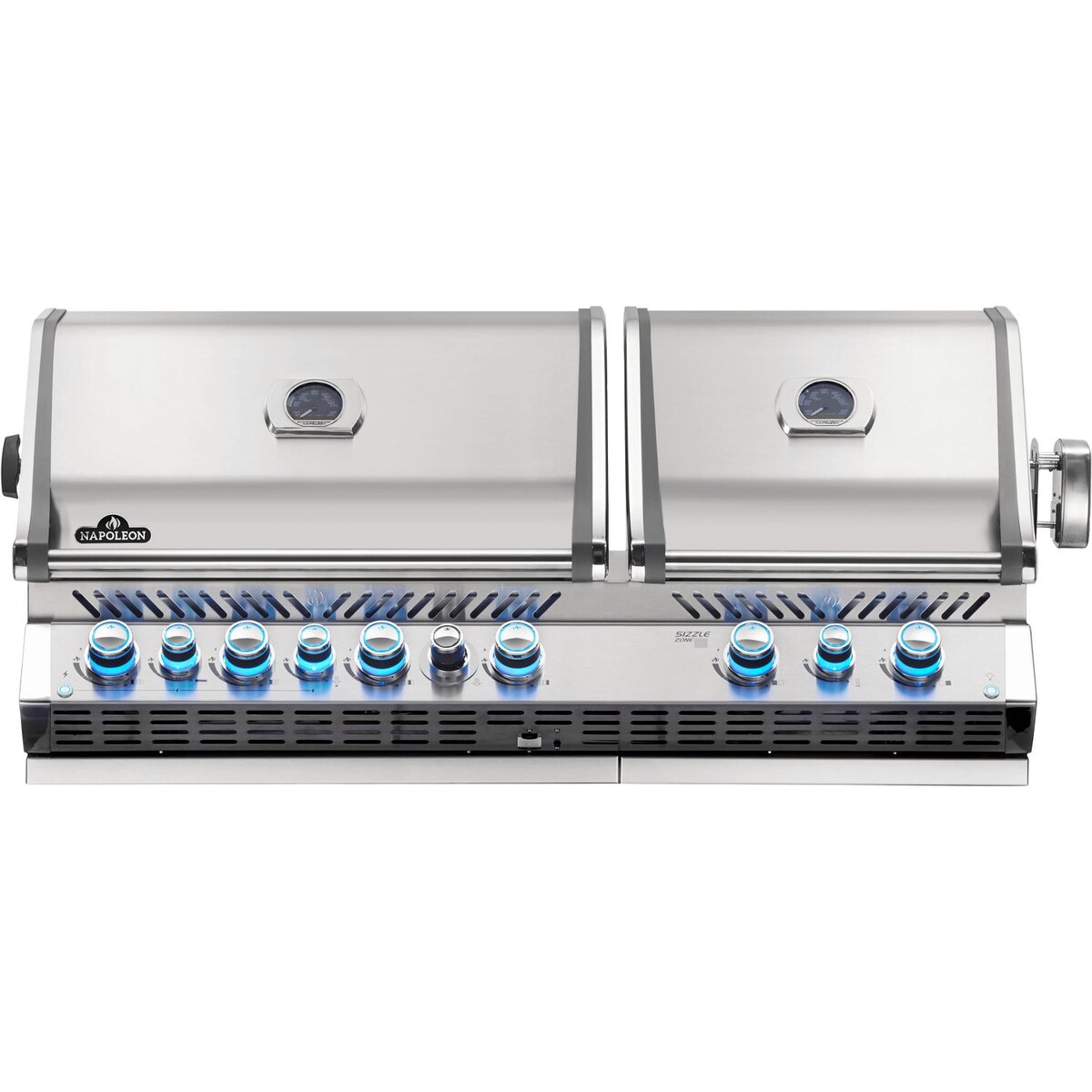 Napoleon Prestige PRO 825 Built-in Propane Gas Grill with Infrared Rear Burner and Infrared Sear Burners and Rotisserie Kit