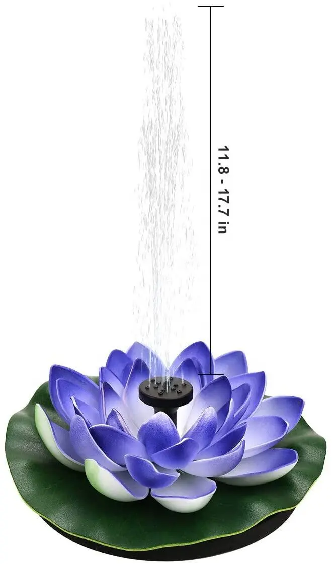 Manufacturers Supply Solar Powered Fountain Pump Lotus with LED Light  for Garden/Landscape