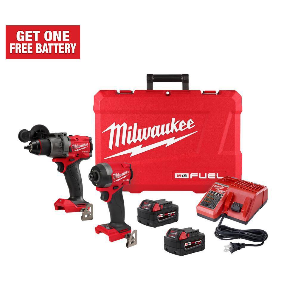 MW M18 FUEL 18V Lithium-Ion Brushless Cordless Hammer Drill and Impact Driver Combo Kit (2-Tool) with 2 Batteries 3697-22