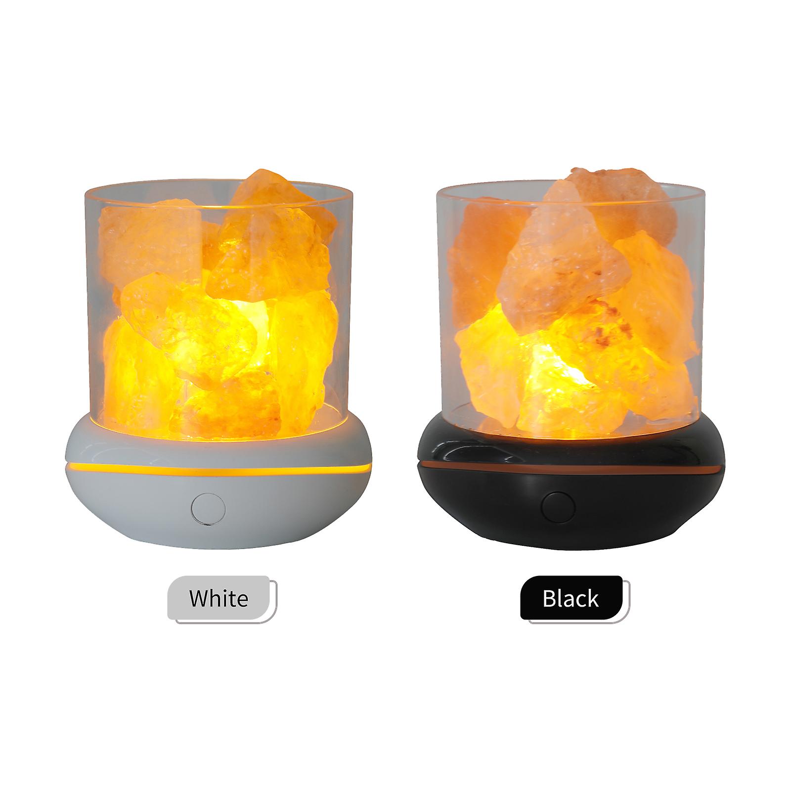 Black Crystal Salt Stone Night Light 7 Colors Led Rock Crystal Lamp Portable Usb Essential Oil Diffuser For Car Home Office Bedroom Desktop Decoration