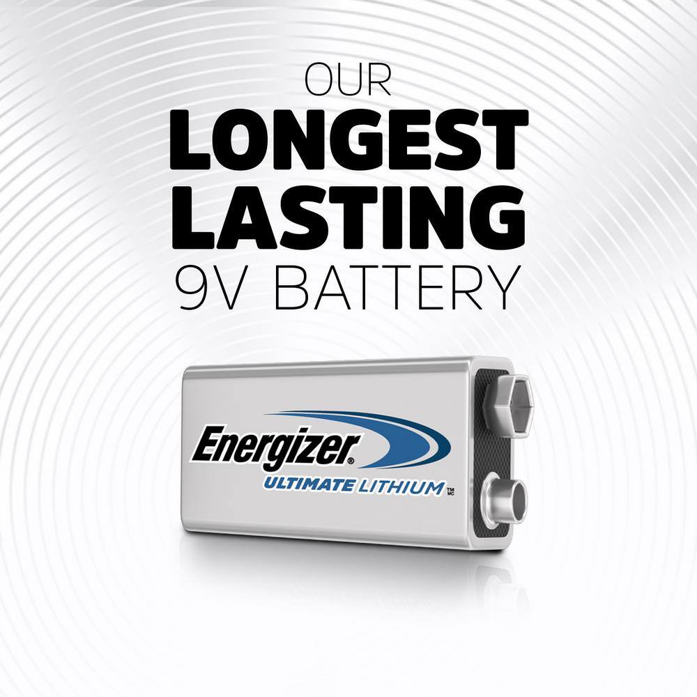 Energizer Ultimate Lithium 9V Batteries (2-Pack) Lithium 9-Volt Batteries L522BP2