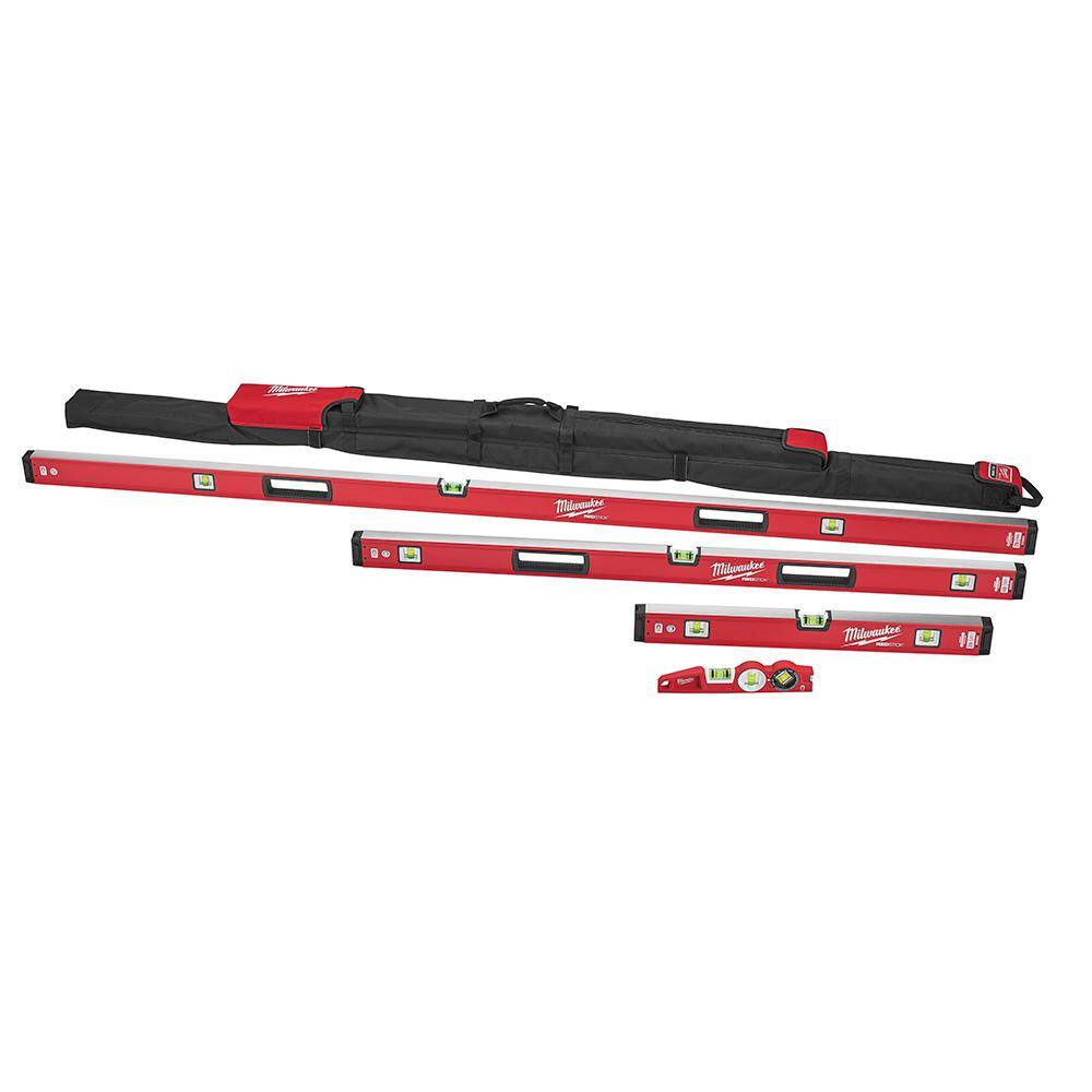 MW 10 in. 24 in. 48 in. 78 in. REDSTICK Magnetic Box and Torpedo Level Set MLBXCM78