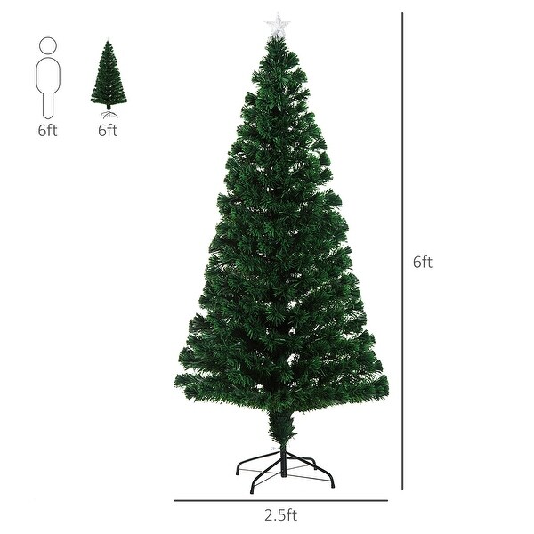 HOMCOM 6 ft. ColorChanging Lighted Christmas Tree with Stand