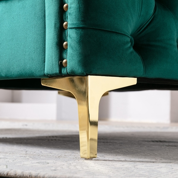 Tufted Button Accent Chair with Steel Legs