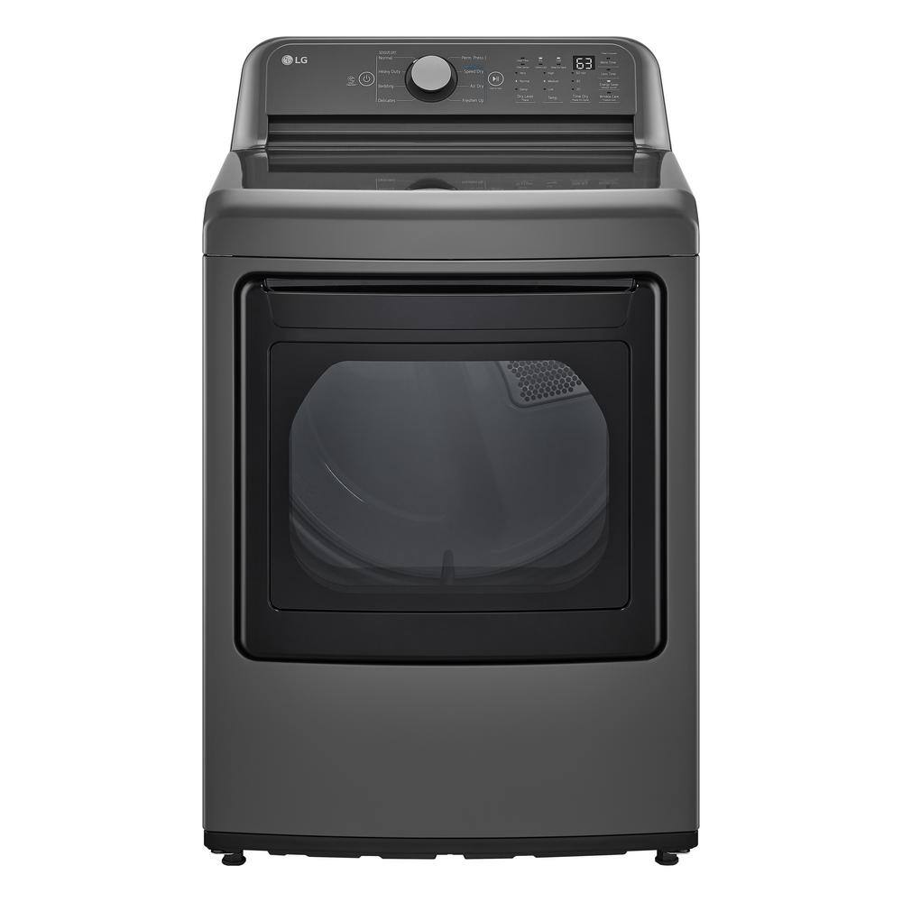 LG 7.3 cu. ft. Ultra Large High Efficiency Vented Electric Dryer in Middle Black DLE7150M