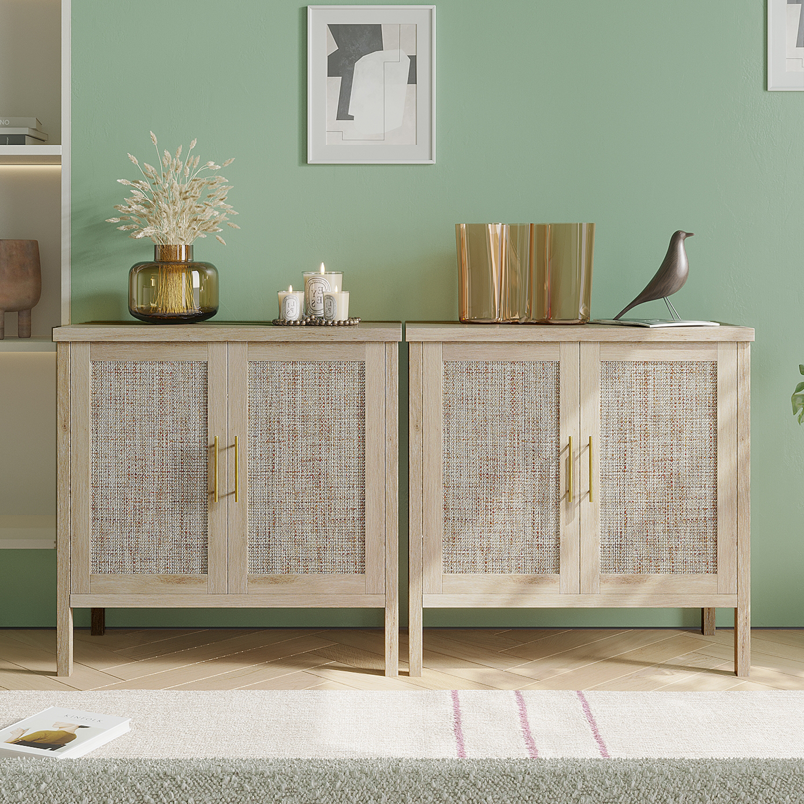 Rattan Storage Cabinet Hallway Rattan Buffet Cabinet Sideboard