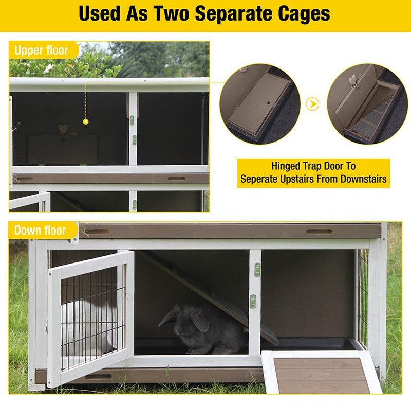 Aivituvin AIR06-B Bunny Cage + Outdoor Rabbit Hutch