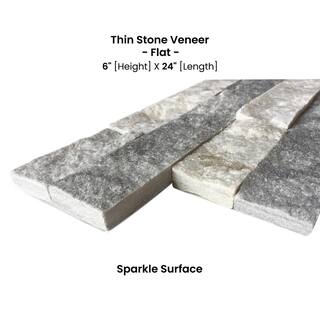 Prestige Stone  Granite Alaska White 6 x 24 in. Natural Stacked Stone Veneer Panel Siding ExteriorInterior Wall Tile (2-Boxes12.84 sq. ft.) TSAL-F-2