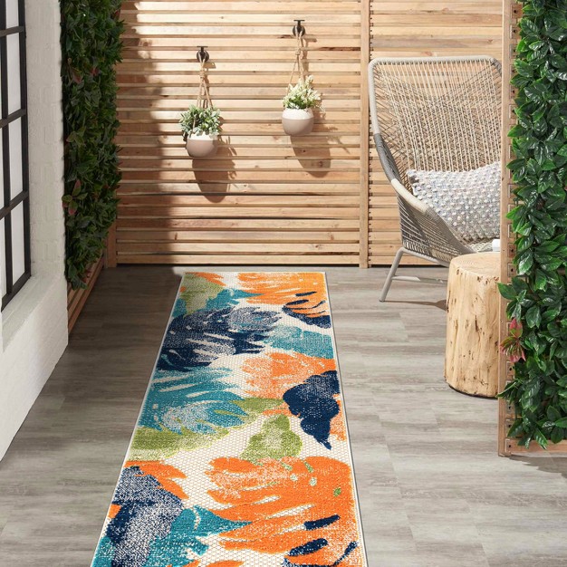 World Rug Gallery Arles Palm Floral Leaves Indoor outdoor Area Rug