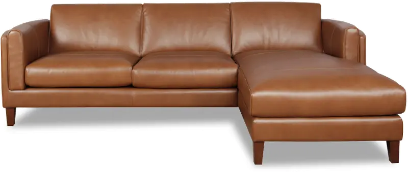 Pacer Brown Leather 2 Piece Sectional - Amax Leather