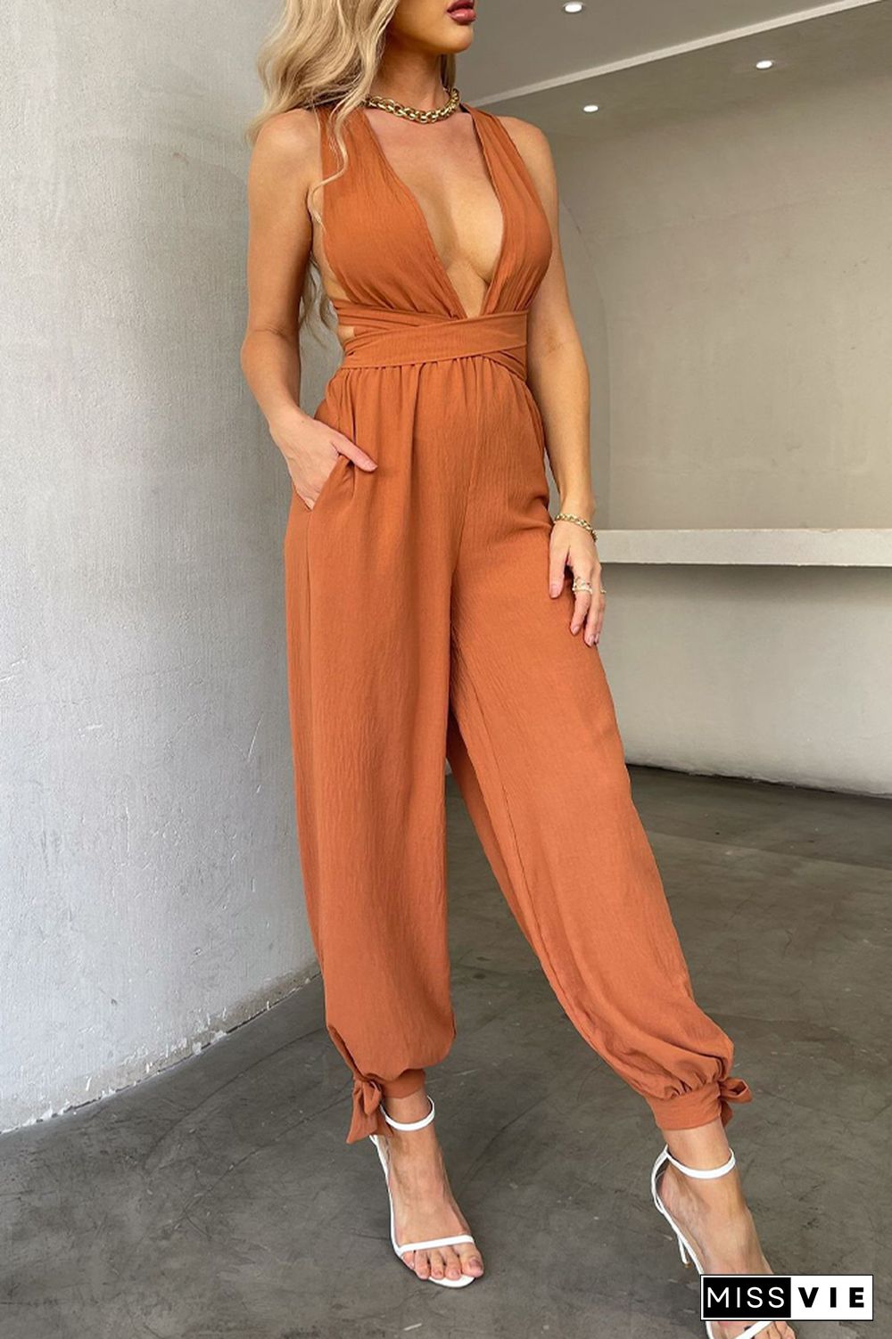 Sexy Backless Hollow Out Jumpsuit Wholesale