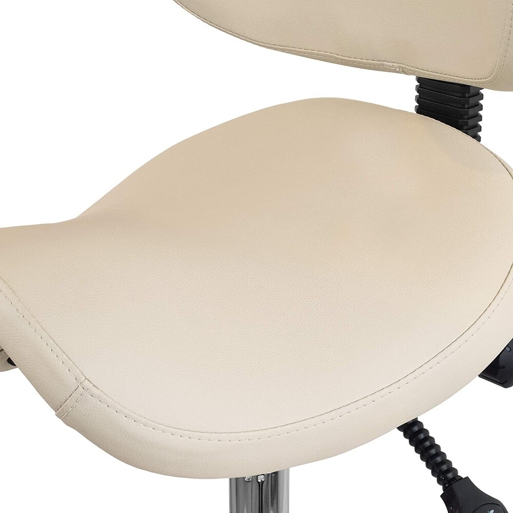 Ergonomic Adjustable Tilt Saddle Stool Chair With Back Support Home Office Exam Waiting Rooms Desk Dentistry Doctor