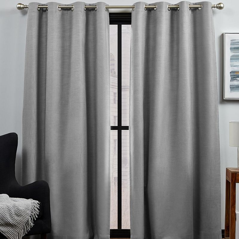 Exclusive Home 2-pack Bensen 100% Blackout Grommet Top Window Curtains