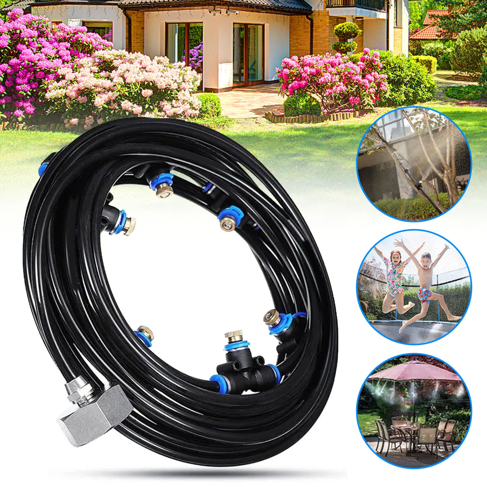 Giftesty 26FT Outdoor Mist Coolant System Water Sprinkler Garden Patio Cooling Spray Kits