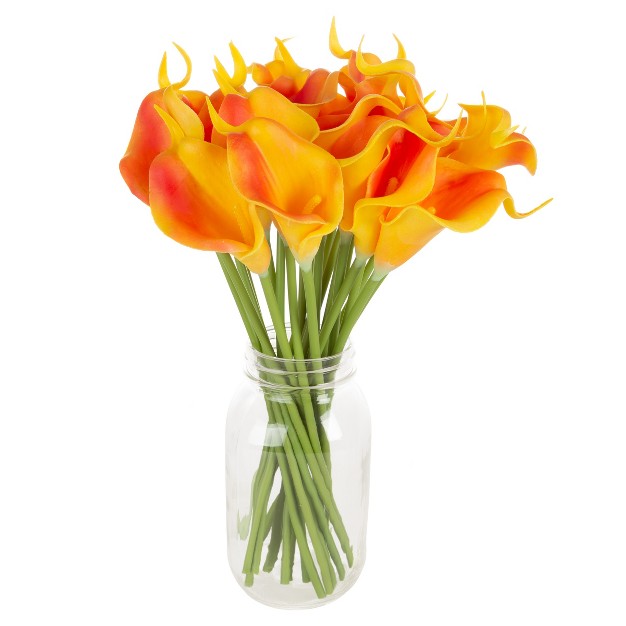 Nature Spring Faux Calla Lily Bundle 24 Orange