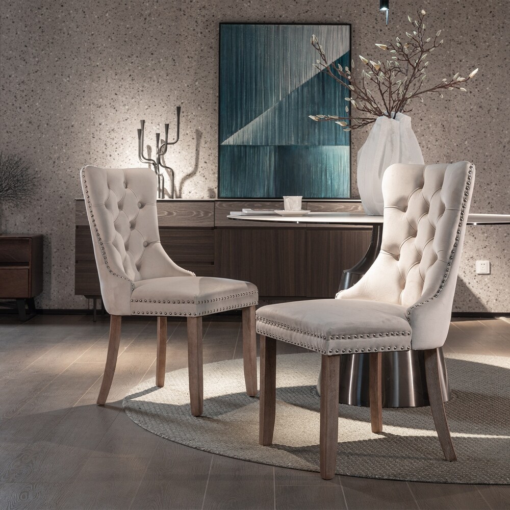 Velvet Upholstered Dining Chair 2 Pcs Set