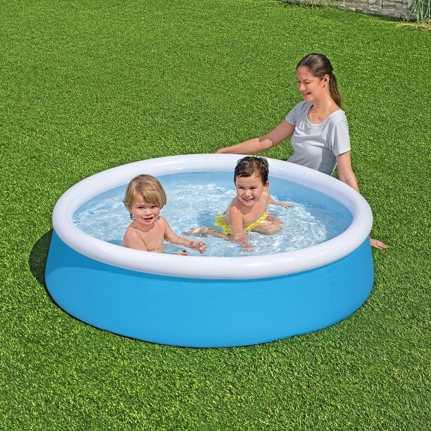 Inflatable 126 Gallon My First Fast Set Kiddie Inflatable Ring Swimming Pool With 3 Ply Duraplus Liner And Fill And Rise Technology