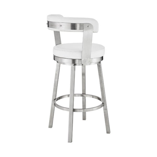 Swivel Counter Barstool with Curved Open Back and Metal Legs