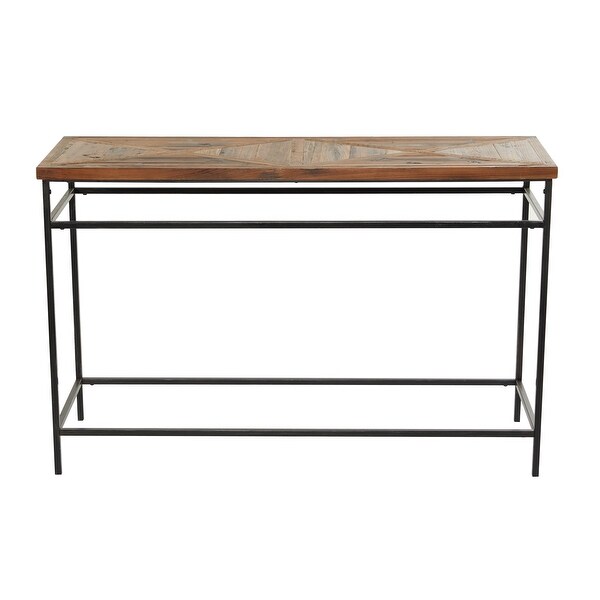 Brown Metal Rustic Console Table - 48 x 16 x 30