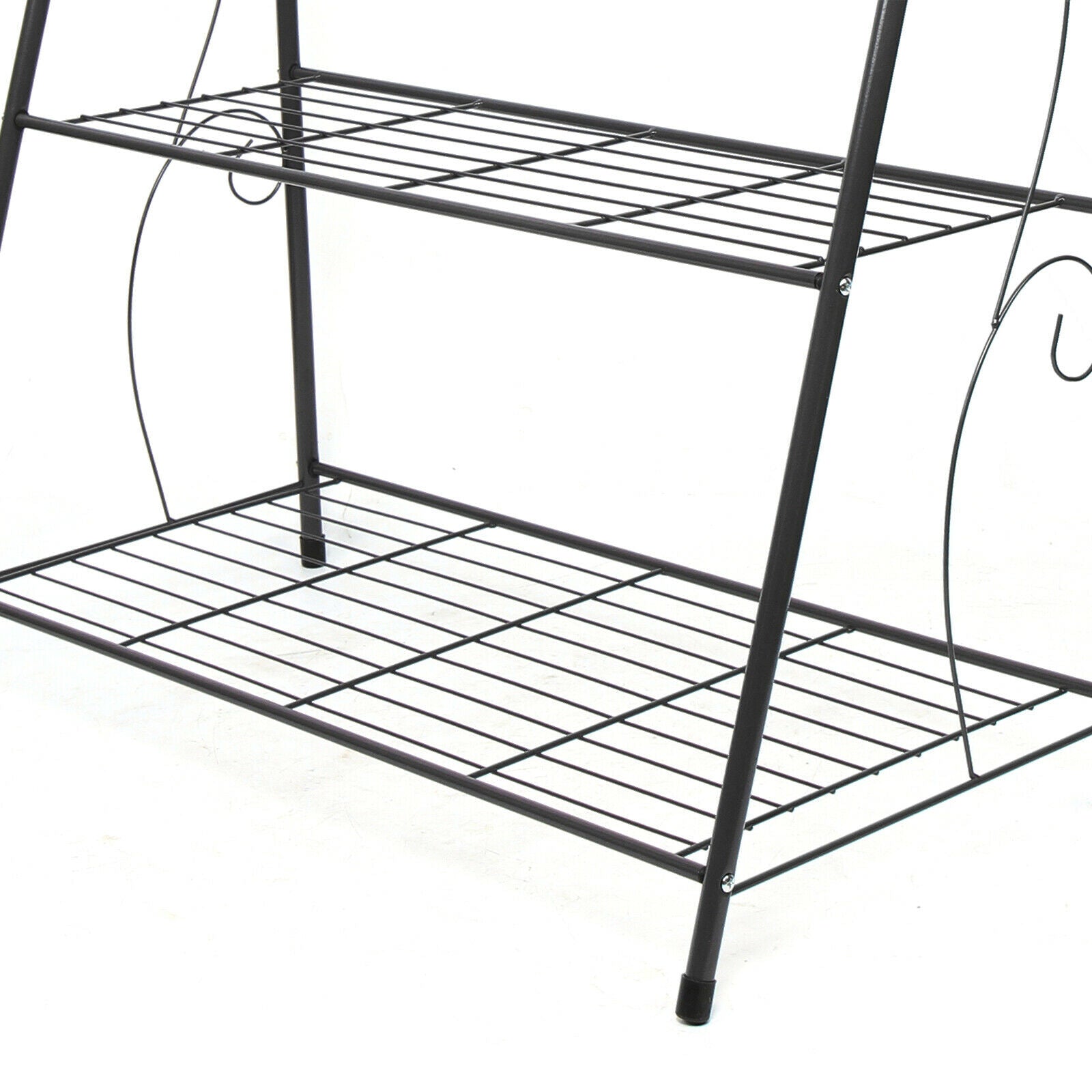 Miumaeov 3 Tier Metal Shelves Flower Pot Plant Display Rack for Indoor Outdoor Step Plant Pot Stand Planter Shelf Multiple Flower Pot Storage Rack