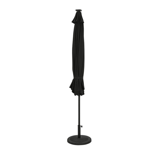 11 x27 X 11 x27 Calypso Ii Market Patio Umbrella With Solar Led Strip Lights Black Island Umbrella