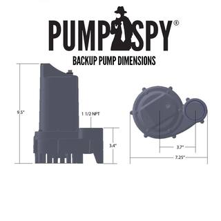 PumpSpy SmartPump Pre-Assembled Wi-Fi Connected 12HP Submersible Sump Pump and Battery Backup System with Monitoring and Alerts PS2000C