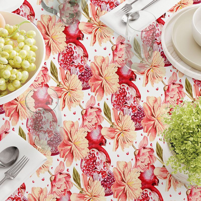 Square Tablecloth， 100% Cotton， 52x52， Floral 189