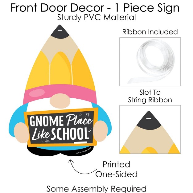 Big Dot Of Happiness School Gnomes Hanging Porch Teacher And Classroom Outdoor Decorations Front Door Decor 1 Piece Sign