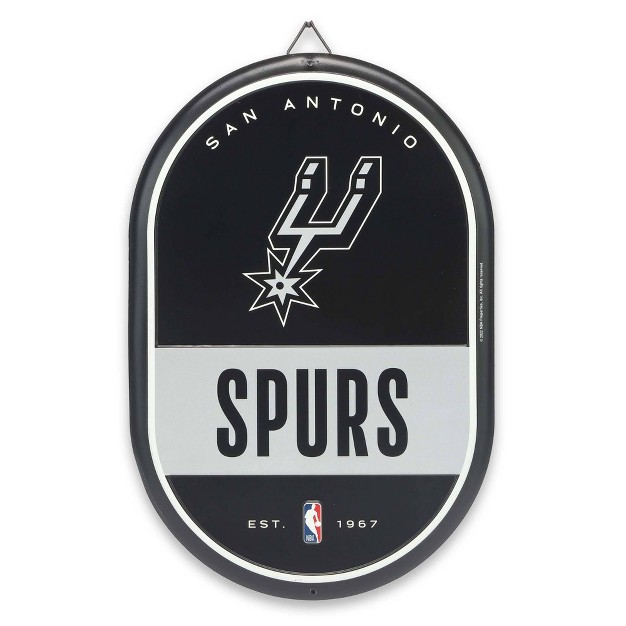 Nba San Antonio Spurs Embossed Metal Pill Wall Sign