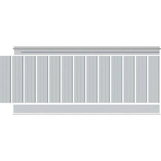 Ekena Millwork 58 in. x 96 in. x 32 in. PVC Deluxe Shiplap Nickel Wainscoting Moulding Kit (for Heights up to 33-58 in.) WPKP32NGD