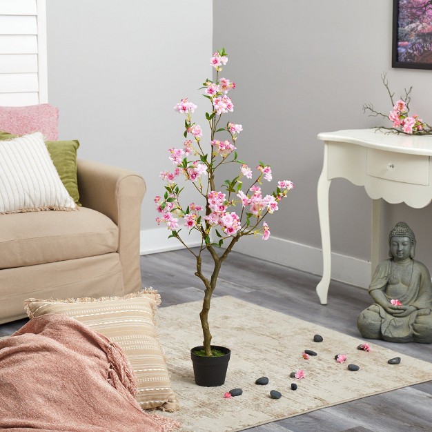 Nearly Natural 4-ft Cherry Blossom Artificial Plant