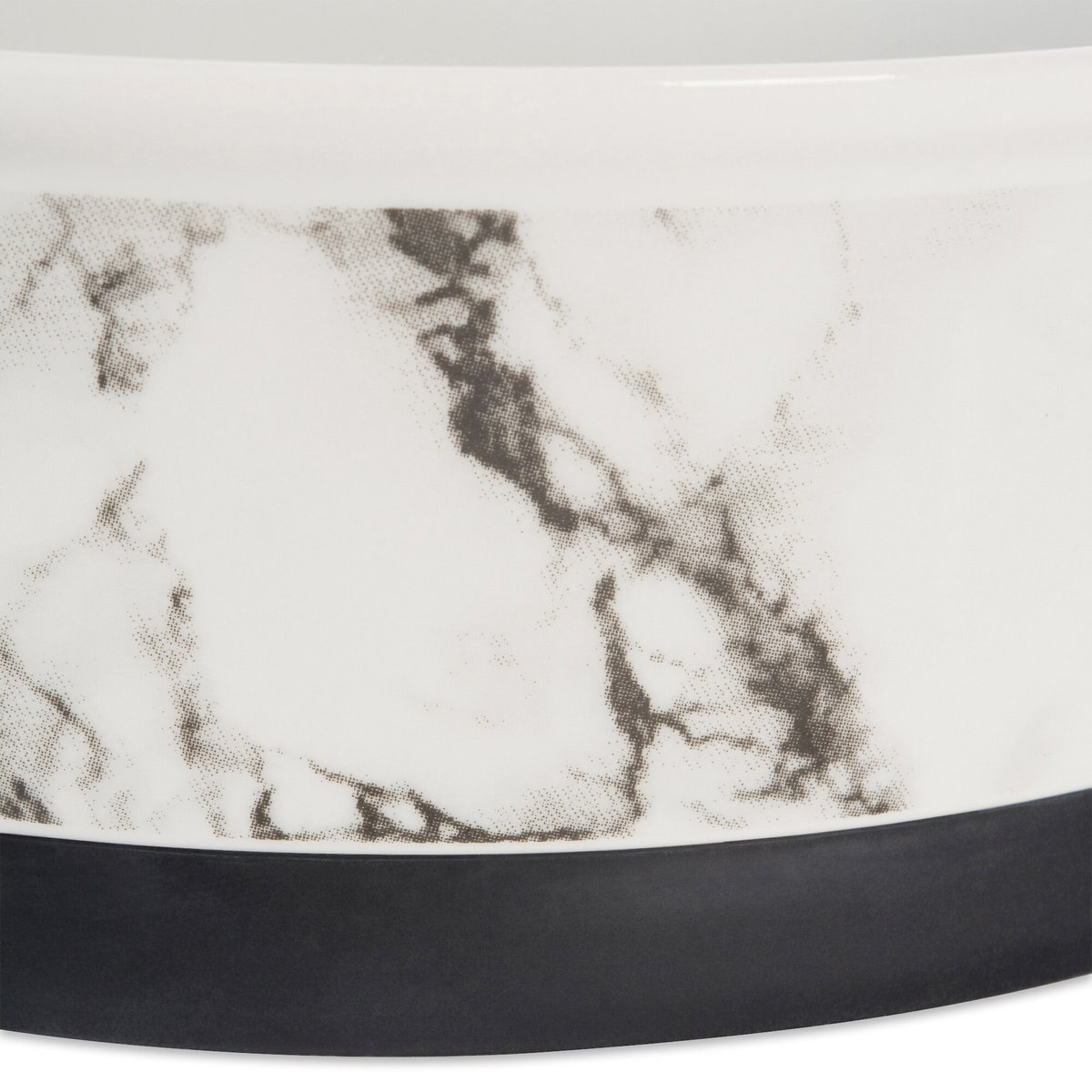 Bone Dry White Marble Dog Bowl Set， 2 count