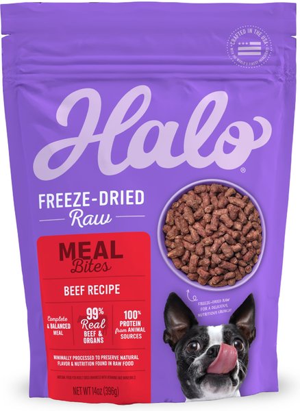 Halo Meal Bites Beef Recipe Raw Freeze-Dried Dog Food