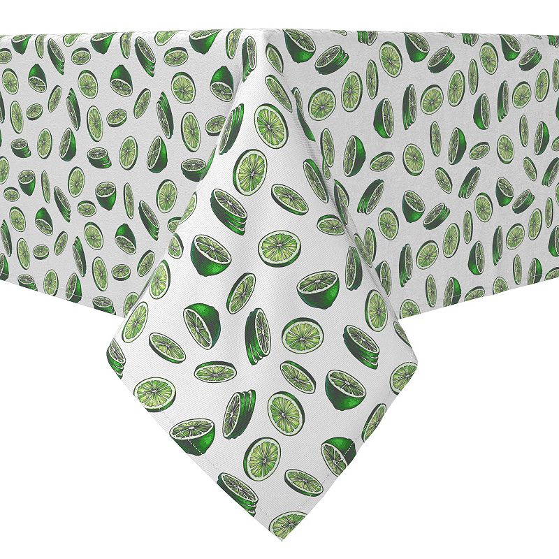 Rectangular Tablecloth， 100% Cotton， Cocktail Limes