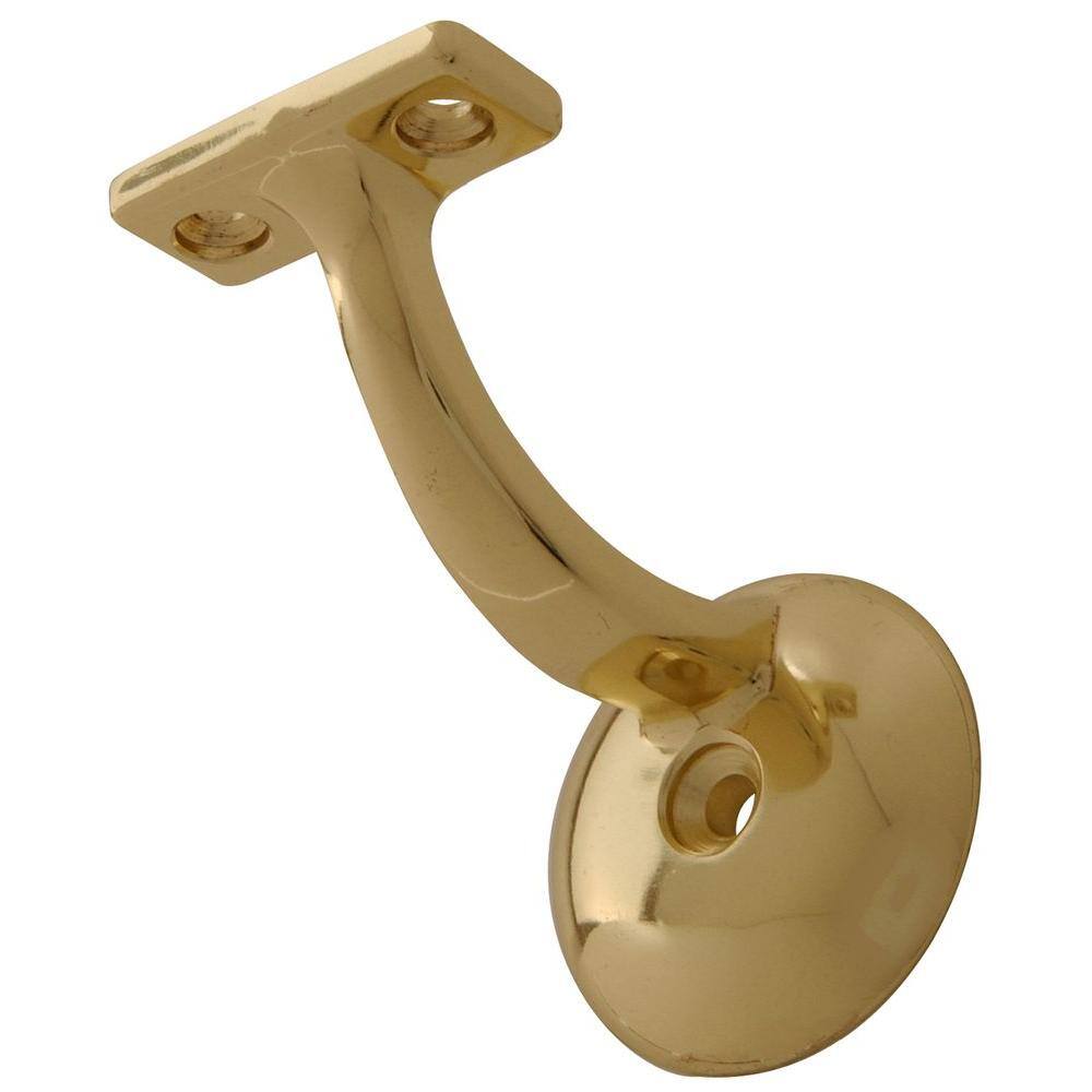 Hardware Essentials Brass Finish Ornamental Handrail Bracket (5-Pack) 852884